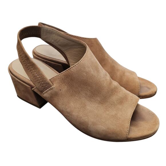 Eileen Fisher zzleigh Tumbled Nubuck Slingback Sandals 6.5 Tan Classy Office‎ - Picture 1 of 7